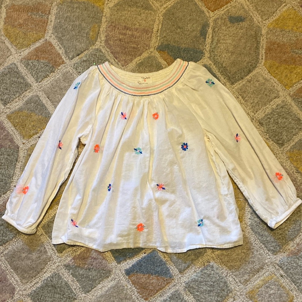 Crewcuts — blouse with flower embroidery Sz S